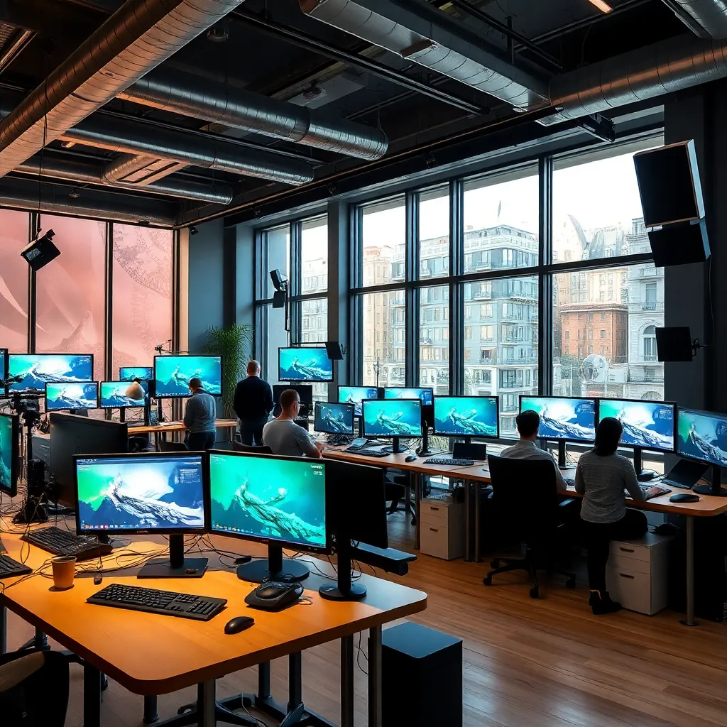 Estudio moderno de animación 3D en Barcelona con tecnología avanzada