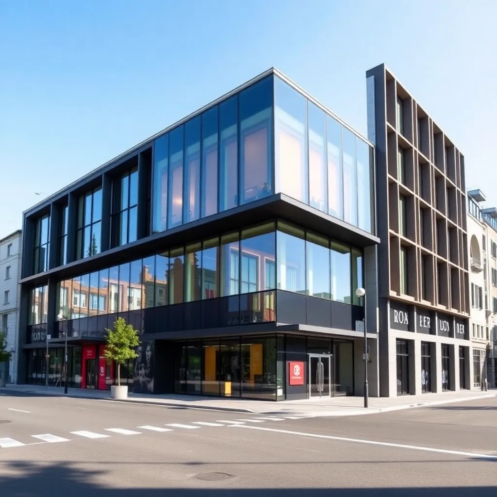 Edificios de oficinas modernos de empresas de animación en España