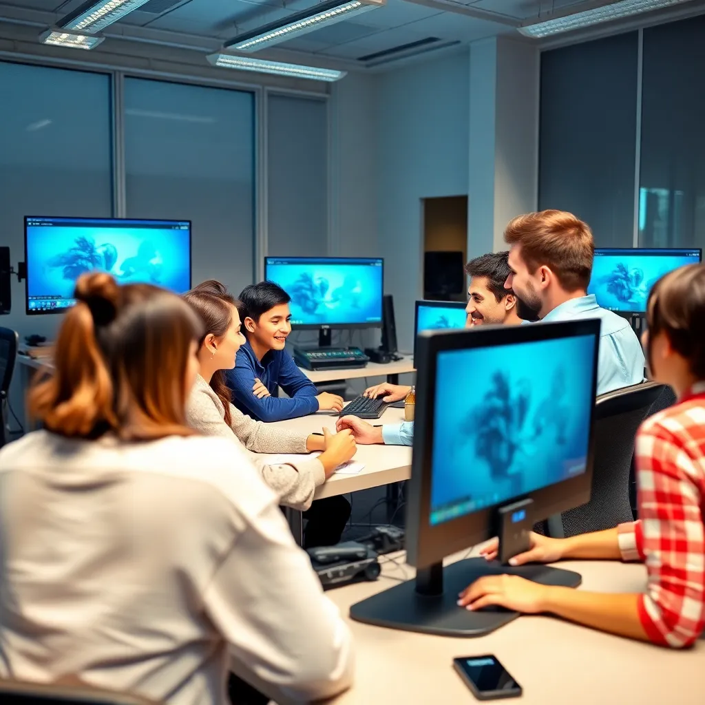 Profesional trabajando con software de animación 3D